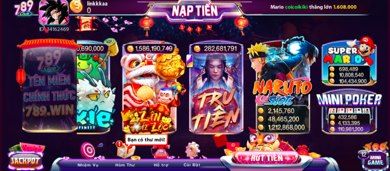 Những tính năng nổi bật trong Naruto slots tại cổng game 789club tài xỉu